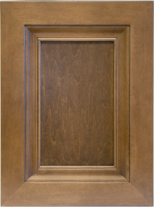 maple wood cabinet door finished in Fumed Oak stain