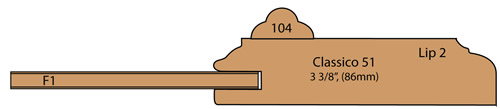 cross section of Osbourne cabinet door