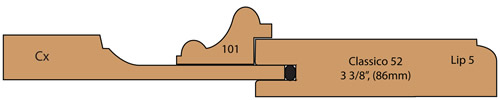 cross section of Romark cabinet door