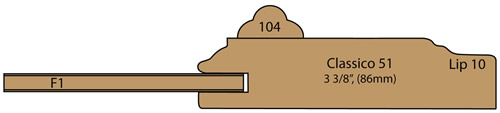 cross section of Benavon cabinet Door with applied moulding