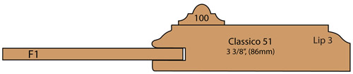 cross section of Mitchell cabinet door