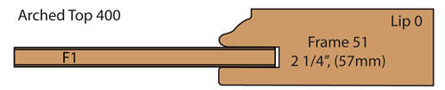 cross section of Theodore cabinet door