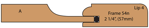 cross section of Chesswood cabinet door