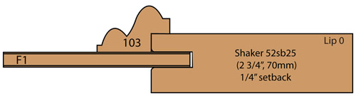 cross section of Bradfieldcabinet door