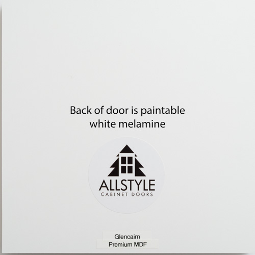 Glencairn back of door with paintable white melamine