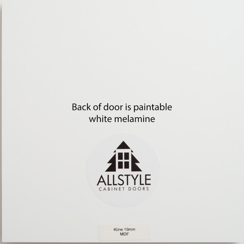 Kline back of door with paintable white melamine