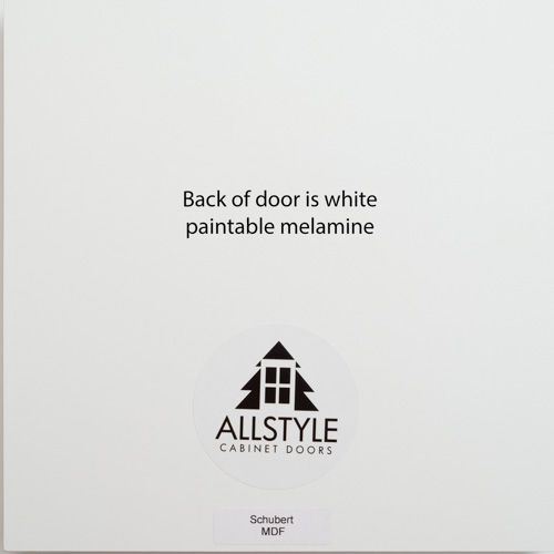 Schubert back of door with paintable white melamine